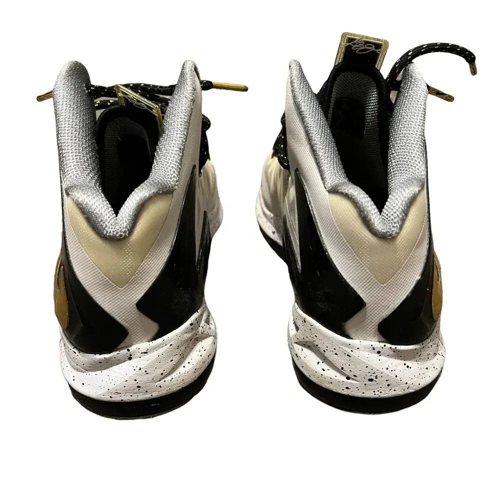 Nike Lebron 10 Elite 'Home' mens Gold Black & White Mens Sneakers Size 7.5